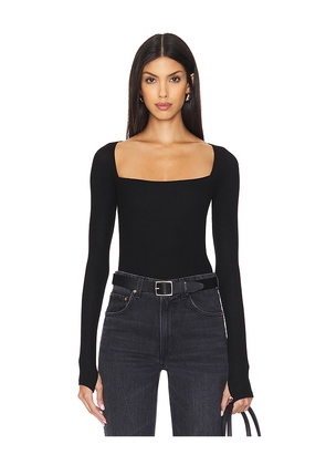 Michael Lauren Kaleb Long Sleeve W/ Square Neckline Double Layered Top in Black. Size S. Also in XS.