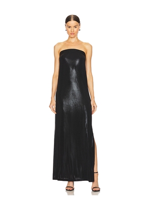 Norma Kamali Strapless Tailored Side Slit Gown in Black. Size XS. Also in S, XXS.