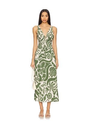 MINKPINK Amos Keyhole Midi Dress in Green. Size L. Also in M, S, XL, XS.