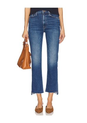 MOTHER High Waisted Rider Ankle Step Fray Jeans in Blue. Size 24. Also in 23.