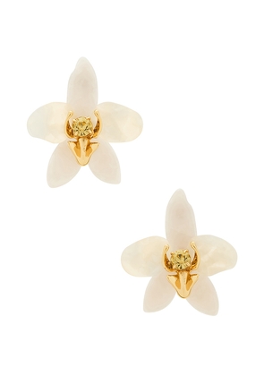 Lele Sadoughi Orchid Earrings in Ivory.