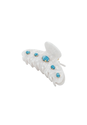 Lele Sadoughi Large Cabochon Claw Clip in White.