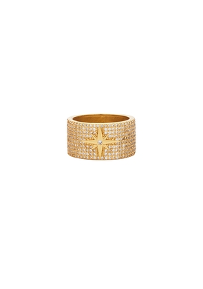Mazin Jewels North Star Ring in Metallic Gold. Size 5. Also in 6, 7, 8.