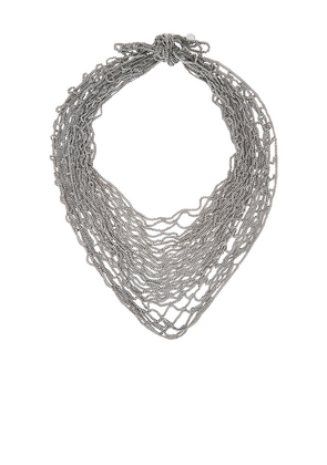 LELET NY Chain Bandana in Metallic Silver.