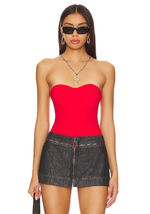 superdown Stef Bustier Bodysuit in Red. Size M. Also in XL.