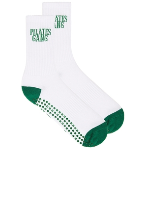 Souls. Pilates Gang Grip Socks in White. Size M/L. Also in S/M.