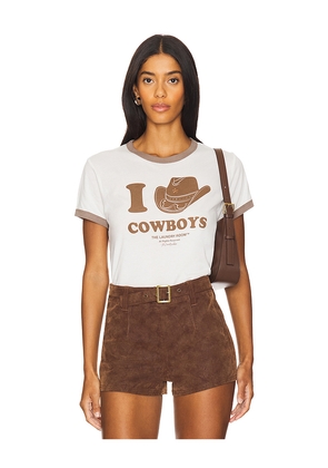 The Laundry Room I Heart Cowboys Perfect Ringer Tee in White. Size S. Also in XS.