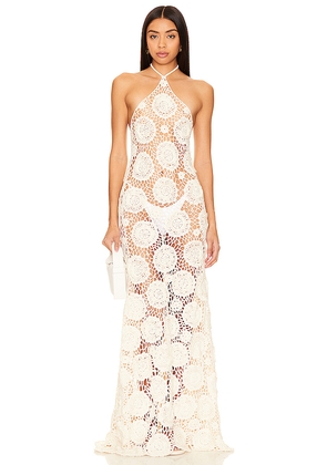 Tularosa Thalassa Floral Crochet Dress in White. Size L. Also in M, S.