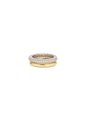 SHASHI Bree Ring Set in Metallic Gold. Size 6. Also in 5, 7, 8.