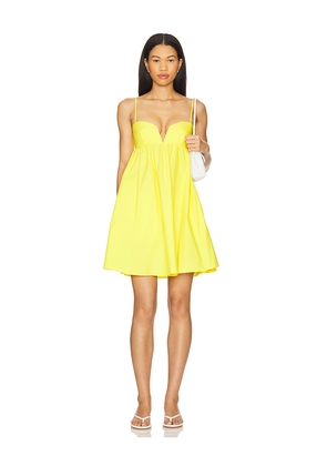Susana Monaco Poplin Lace Up Back V Wire Dress in Lemon. Size S. Also in L, M.
