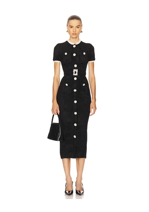 self-portrait Chenille Knit Midi Dress in Black. Size S. Also in L.