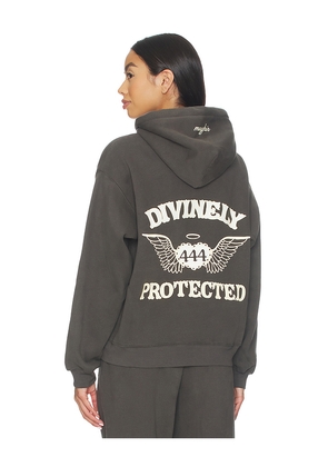 The Mayfair Group Divinely Protected Relaxed Hoodie in Charcoal. Size XS. Also in S/M.