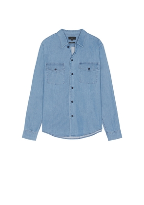 Vince Double Patch Pocket Long Sleeve Shirt in Blue. Size S. Also in L.