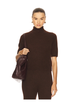 W. Cashmere Tansy Short Sleeve Pullover in Chocolate. Size M. Also in S.