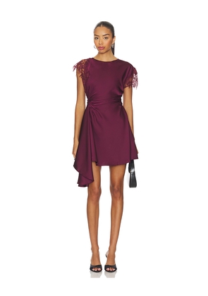 AMUR Zina Ruched Mini Dress in Burgundy. Size 4. Also in 8.