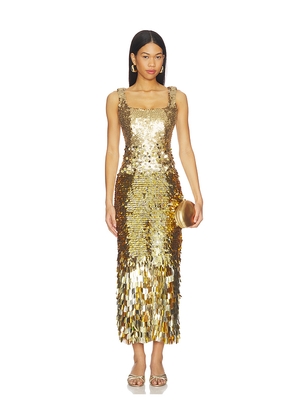 Rachel Gilbert Remy Dress in Metallic Gold. Size 0. Also in 2.