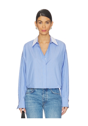 Rag & Bone Marin Stripe Layered Shirt in Blue,White. Size L. Also in M, S.