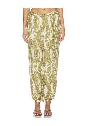Scarlett Poppies Tibet Paisley Trouser in Sage. Size M. Also in S, XS.