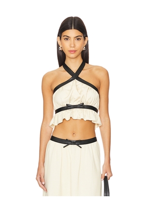 WeWoreWhat Criss Cross Halter Top in Neutral. Size S. Also in XL.