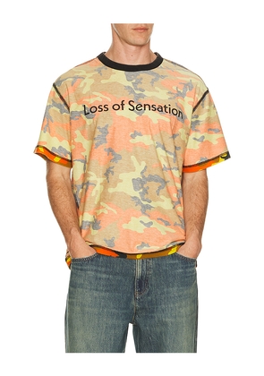 Pleasures Sensation Camo Shirt in Orange. Size L. Also in M, S, XL/1X.