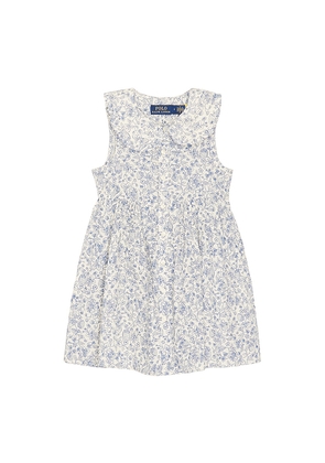 Polo Ralph Lauren Sleeveless Cotton Floral Button Shirt Dress in Blue. Size 2. Also in 3, 4, 5, 6.
