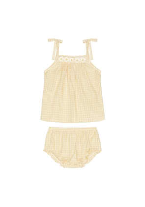 Wild Wawa Crochet Daisy Set in Lemon. Size 18/24. Also in 2/3, 3/4.