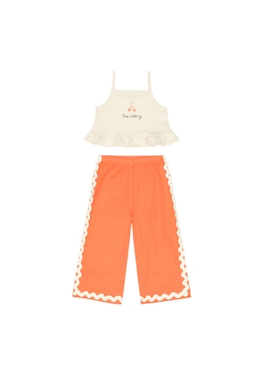 Wild Wawa Wide Leg Pant Set in Red,Cream. Size 18/24. Also in 2/3, 3/4, 5/6.