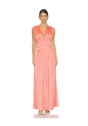 Ulla Johnson Tasneem Deep V Gown in Coral. Size 0. Also in 10, 12, 2, 4, 6, 8.