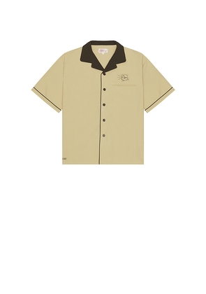 STAN RAY Short Sleeve Bowling Shirt in Taupe. Size L. Also in M, S, XL/1X.