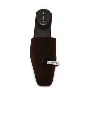 Tory Burch Pierced Mule in Chocolate. Size 5.5. Also in 6, 6.5, 7, 7.5, 8, 9.5.