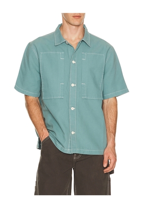 STAN RAY Short Sleeve Painter Shirt in Teal. Size M. Also in L, S, XL/1X.