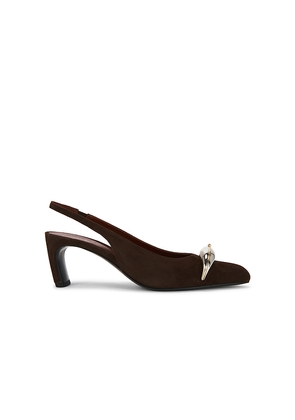 Tory Burch Pierced XL Slingback Pump in Chocolate. Size 10. Also in 7, 7.5.