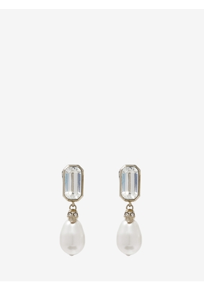 McQueen Skull & Crystal Earrings - Gold - Women