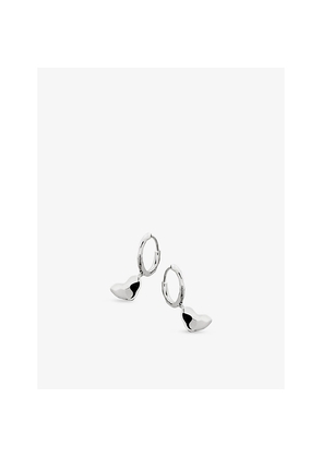 Womens Monica Vinader Heart Drop 18ct Yellow Gold-Plated Vermeil Sterling-Silver Huggie Earrings