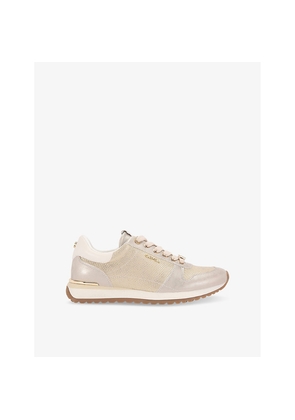 Womens Carvela Florencia Metallic Faux-Leather Low-Top Trainers