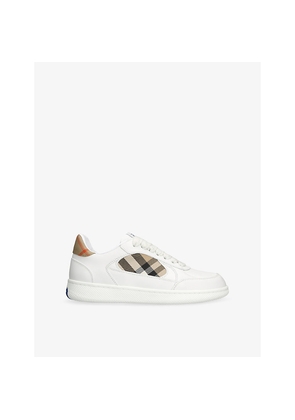 Womens Burberry Check Terrace Leather Trainers