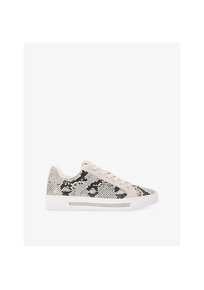 Womens Carvela Daze Jewel Snake-Embossed Faux-Leather Low-Top Trainers