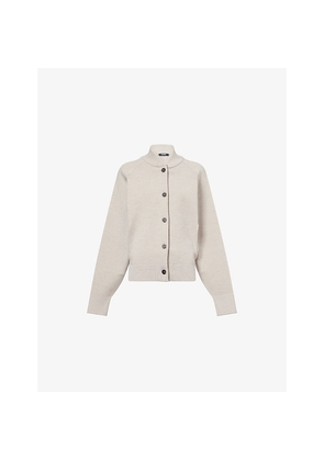Womens Jacquemus The Lavande Embroidered Merino Wool Cardigan