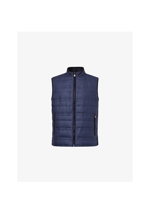Mens Corneliani Quilted Reversible Silk and Wool-Blend Gilet