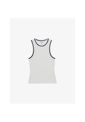 Womens Reiss Matilda Contrast-Trim Stretch-Cotton Vest
