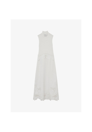 Womens Reiss Phoenix Embroidered Sleeveless Knitted Midi Dress