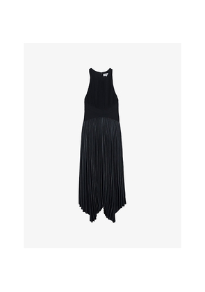Womens Reiss Rachel Pleated Sleeveless Woven Midi Dress