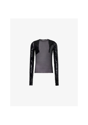 Mens Rick Owens Dennis Sequinned Mesh T-Shirt