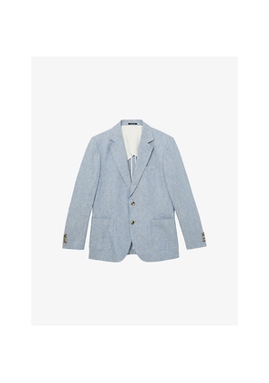 Mens Reiss Atlantic Single-Breasted Linen Blazer