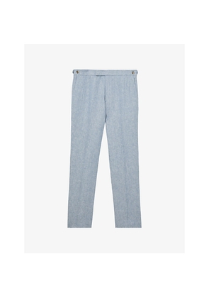 Mens Reiss Atlantic Tailored-Fit Linen Suit Trousers