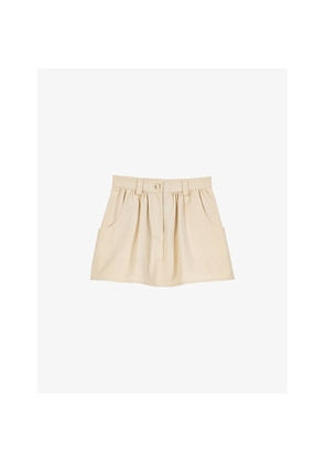 Womens Maje Layered Side-Pocket Cotton Skort