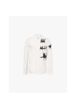 Mens Rick Owens Embroidered Motif Cotton Shirt
