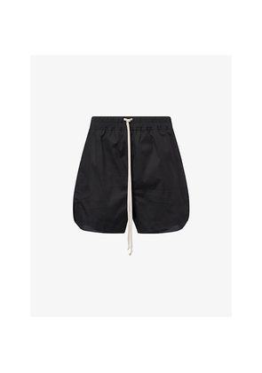 Mens Rick Owens Boxers Bevelled-Hem Cotton-Poplin Shorts
