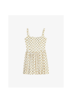 Womens Maje Floral-Print Flared Lyocell-Blend Mini Dress