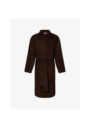 Mens The Row Thaddeus Belted Suede Coat